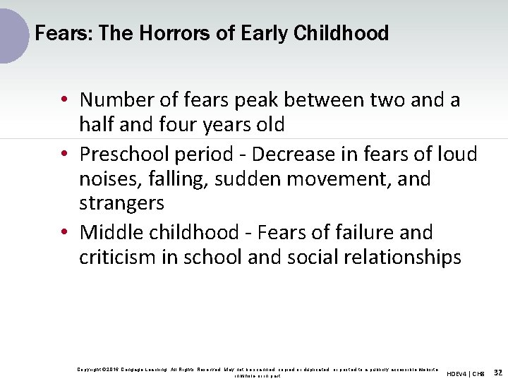 Fears: The Horrors of Early Childhood • Number of fears peak between two and