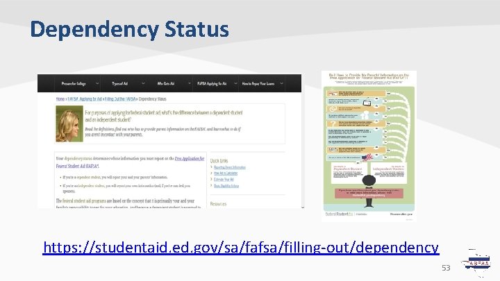 Dependency Status https: //studentaid. ed. gov/sa/fafsa/filling-out/dependency 53 Dependency Status https: //studentaid. ed. gov/sa/fafsa/filling-out/dependency 53