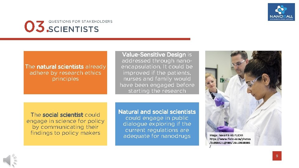 03. SCIENTISTS QUESTIONS FOR STAKEHOLDERS The natural scientists already adhere by research ethics principles