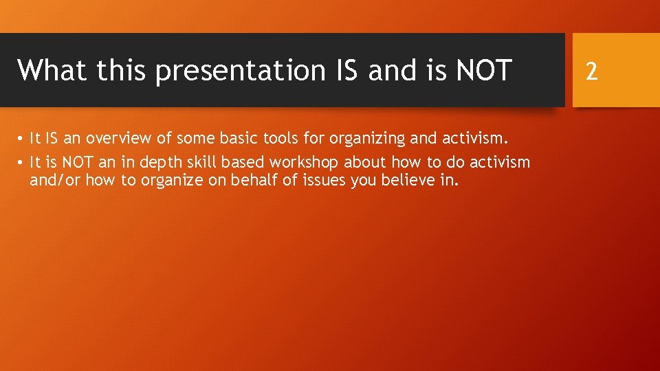 What this presentation IS and is NOT • It IS an overview of some