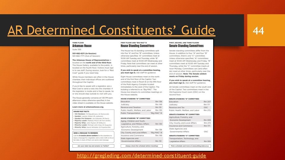 AR Determined Constituents’ Guide http: //gregleding. com/determined-constituent-guide 44 