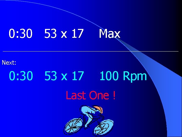 0: 30 53 x 17 Max Next: 0: 30 53 x 17 100 Rpm