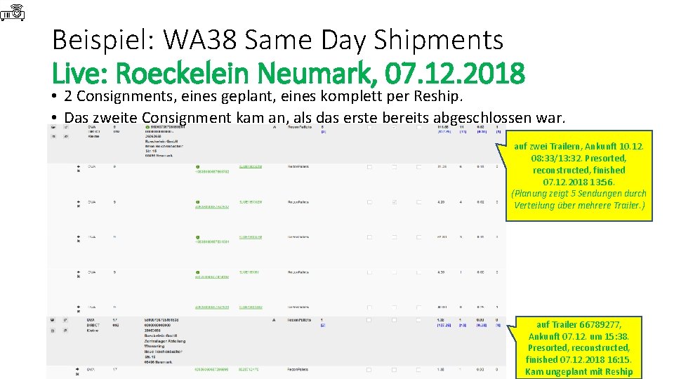 Beispiel: WA 38 Same Day Shipments Live: Roeckelein Neumark, 07. 12. 2018 • 2