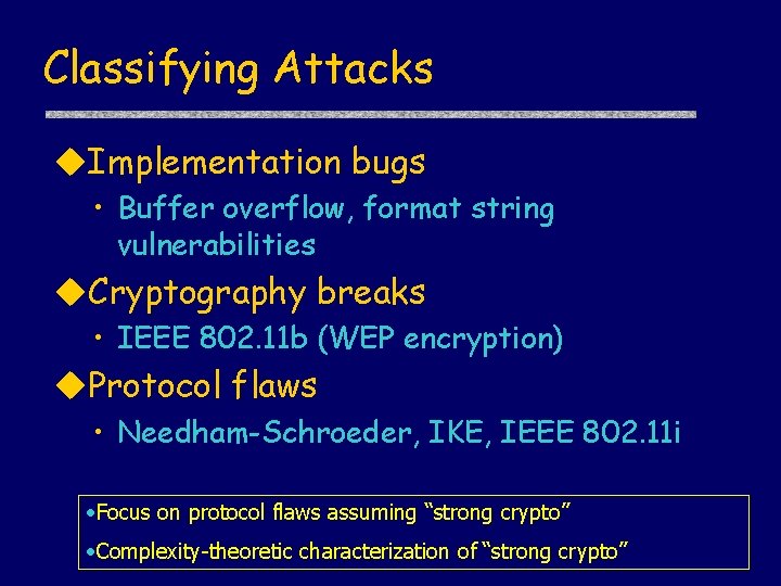 Security Analysis of Network Protocols Compositional Reasoning and