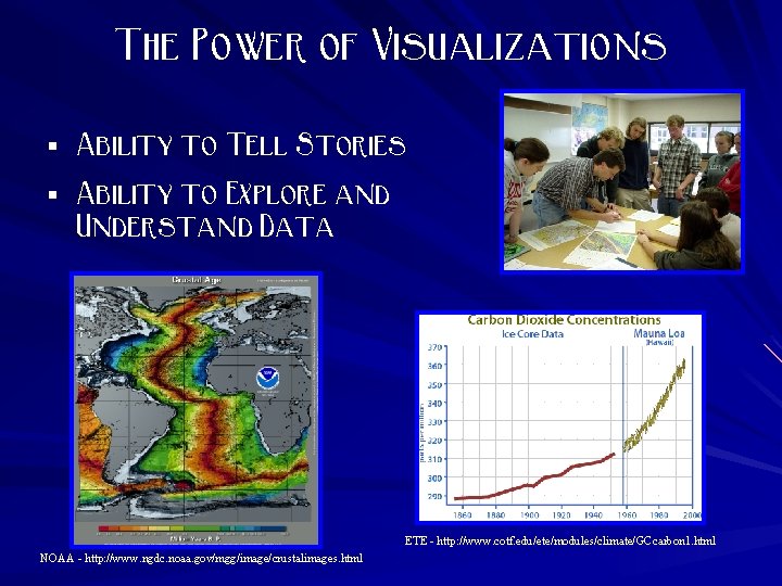 The Power of Visualizations § Ability to Tell Stories § Ability to Explore and
