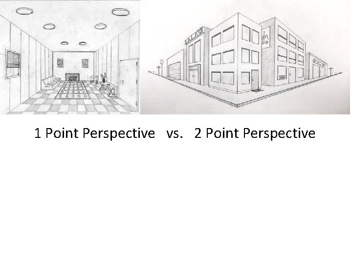 1 Point Perspective vs. 2 Point Perspective 1 Point Perspective vs. 2 Point Perspective