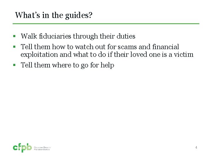 What’s in the guides? § Walk fiduciaries through their duties § Tell them how