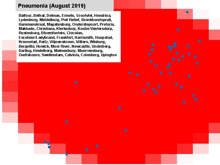 Pneumonia (August 2019) jkccff Balfour, Bethal, Delmas, Ermelo, Grootvlei, Hendrina, Lydenburg, Middelburg, Piet Retief, Pneumonia (August 2019) jkccff Balfour, Bethal, Delmas, Ermelo, Grootvlei, Hendrina, Lydenburg, Middelburg, Piet Retief,