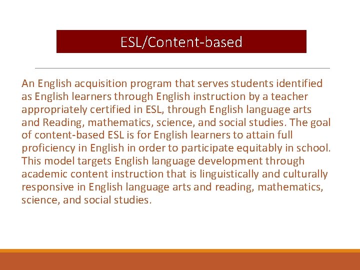 Esl Class Program Highlight BilingualESL Education Program Report 2019 2020 Program Type