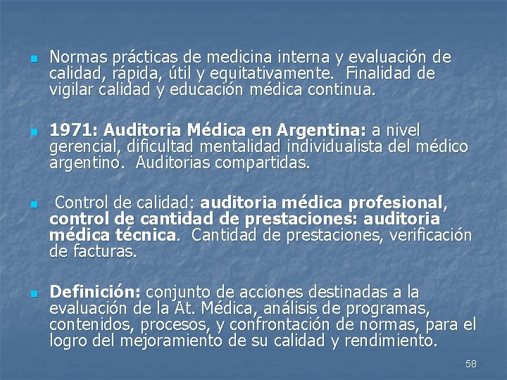 n n Normas prácticas de medicina interna y evaluación de calidad, rápida, útil y