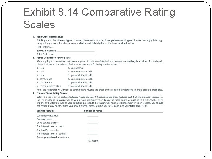 Exhibit 8. 14 Comparative Rating Scales 