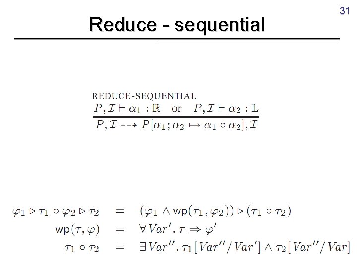 Reduce - sequential 31 