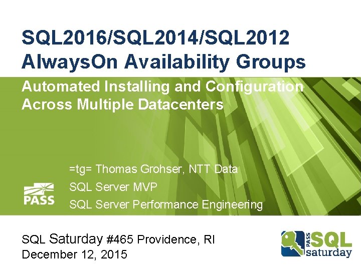 SQL 2016/SQL 2014/SQL 2012 Always. On Availability Groups Automated Installing and Configuration Across Multiple
