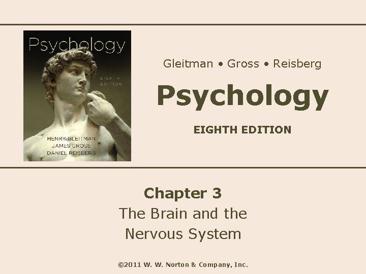 Gleitman • Gross • Reisberg Psychology EIGHTH EDITION Chapter 3 The Brain and the