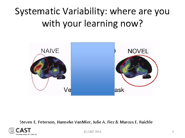 Systematic Variability: where are you with your learning now? Steven E. Peterson, Hanneke Van.