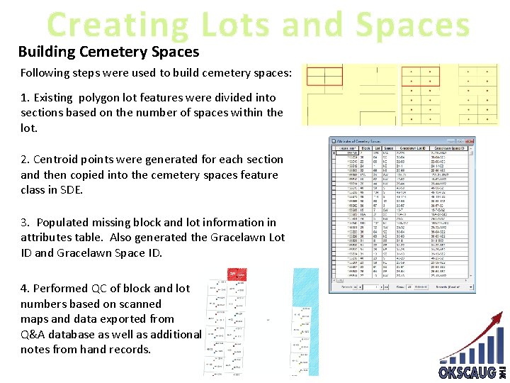Creating Lots and Spaces Building Cemetery Spaces Following steps were used to build cemetery Creating Lots and Spaces Building Cemetery Spaces Following steps were used to build cemetery