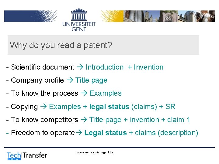 Why do you read a patent? - Scientific document Introduction + Invention - Company