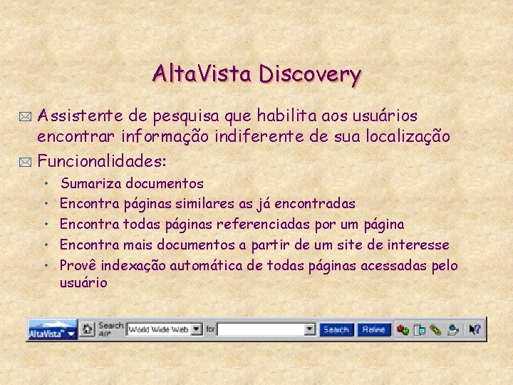 Alta. Vista Discovery Assistente de pesquisa que habilita aos usuários encontrar informação indiferente de