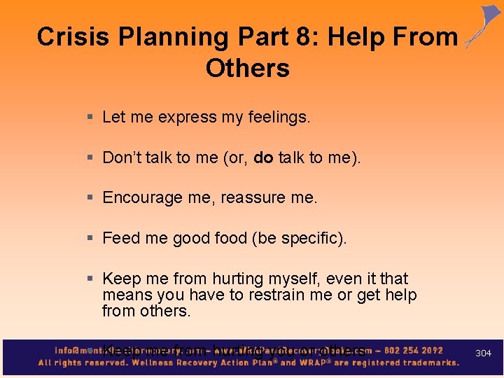 Crisis Planning Part 8: Help From Others § Let me express my feelings. §