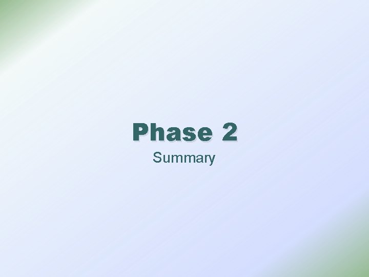 Phase 2 Summary 