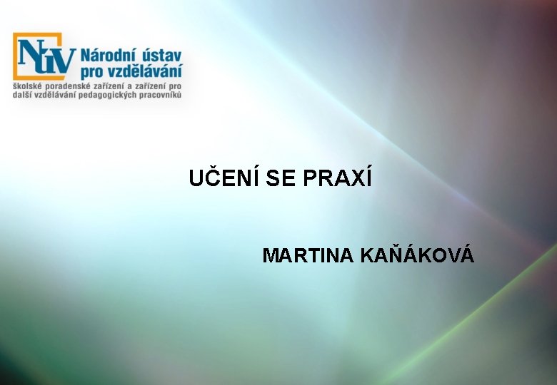 UČENÍ SE PRAXÍ MARTINA KAŇÁKOVÁ 