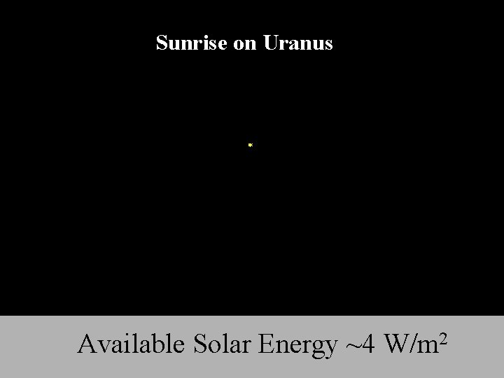 Sunrise on Uranus Available Solar Energy ~4 W/m 2 