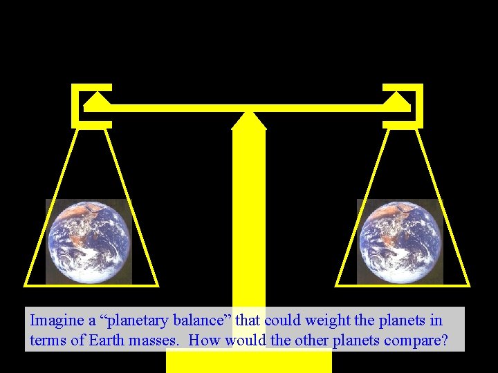 Imagine a “planetary balance” that could weight the planets in terms of Earth masses.