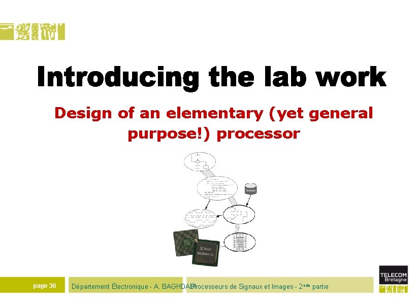 Design of an elementary (yet general purpose!) processor page 36 Département Électronique - A.