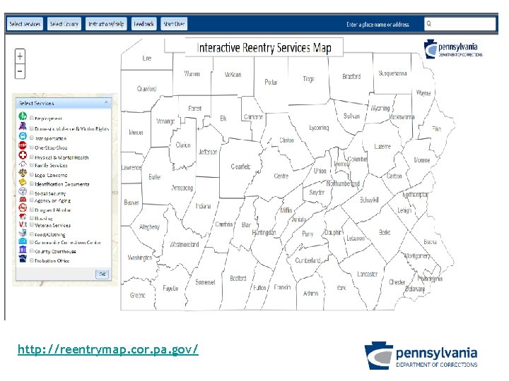 http: //reentrymap. cor. pa. gov/ 