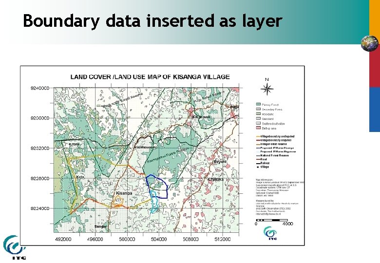 Boundary data inserted as layer 