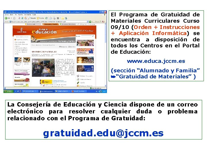 El Programa de Gratuidad de Materiales Curriculares Curso 09/10 (Orden + Instrucciones + Aplicación