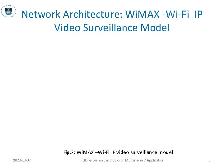 Network Architecture: Wi. MAX -Wi-Fi IP Video Surveillance Model Fig. 2: Wi. MAX –Wi-Fi