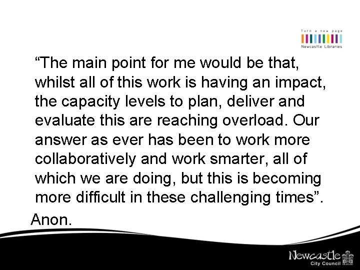  “The main point for me would be that, whilst all of this work