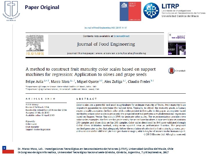 Paper Original Dr. Marco Mora, Lab. Investigaciones Tecnológicas en Reconocimiento de Patrones (LITRP), Universidad Paper Original Dr. Marco Mora, Lab. Investigaciones Tecnológicas en Reconocimiento de Patrones (LITRP), Universidad