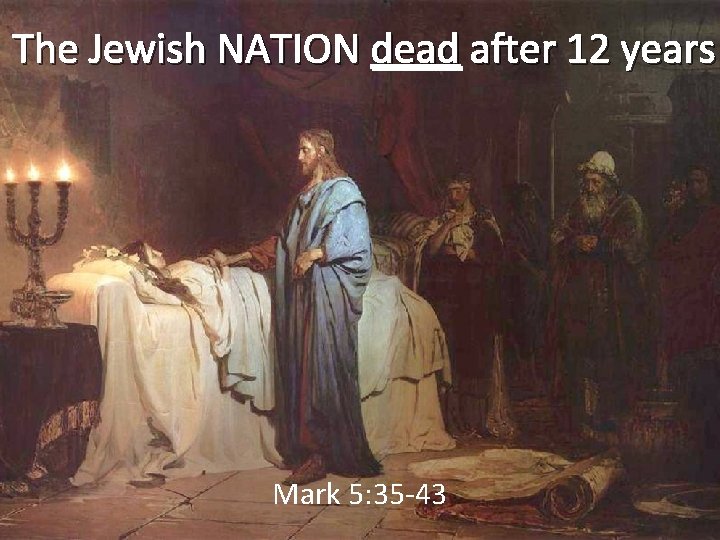 The Jewish NATION dead after 12 years Mark 5: 35 -43 