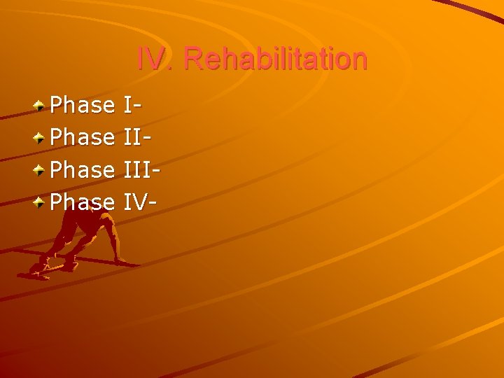 IV. Rehabilitation Phase IIIIIIIV- 