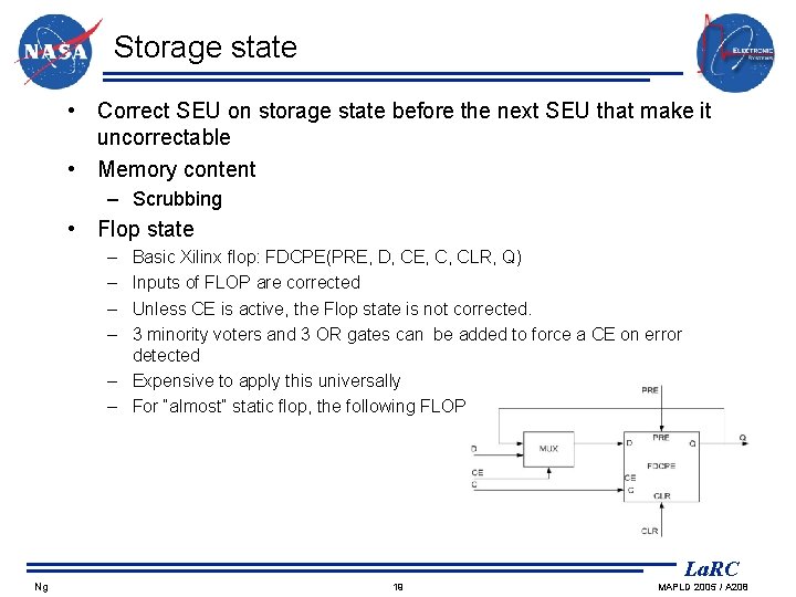 Storage state • Correct SEU on storage state before the next SEU that make