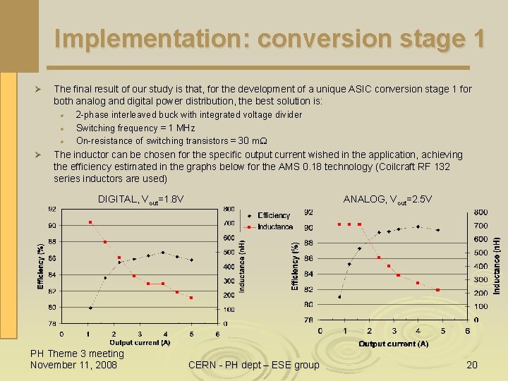 Implementation: conversion stage 1 Ø The final result of our study is that, for