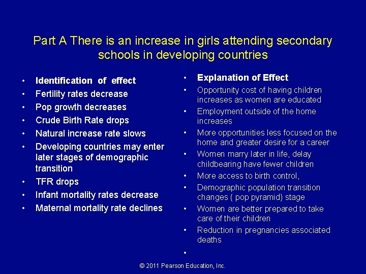 Part A There is an increase in girls attending secondary schools in developing countries Part A There is an increase in girls attending secondary schools in developing countries