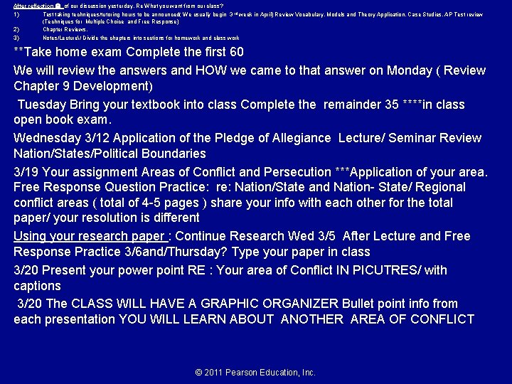 After reflection of our discussion yesterday, Re What you want from our class? 1) After reflection of our discussion yesterday, Re What you want from our class? 1)