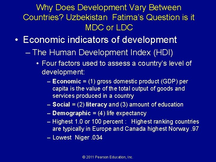 Why Does Development Vary Between Countries? Uzbekistan Fatima’s Question is it MDC or LDC Why Does Development Vary Between Countries? Uzbekistan Fatima’s Question is it MDC or LDC
