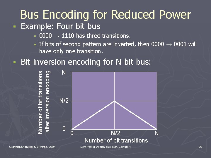 Encoding Power Reduction LowPower Design and Test Introduction Vishwani D Agrawal