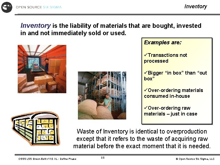 Inventory is the liability of materials that are bought, invested in and not immediately