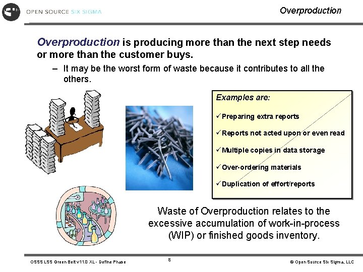 Overproduction is producing more than the next step needs or more than the customer