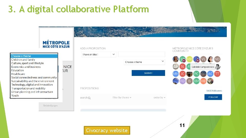 3. A digital collaborative Platform Civocracy website 11 