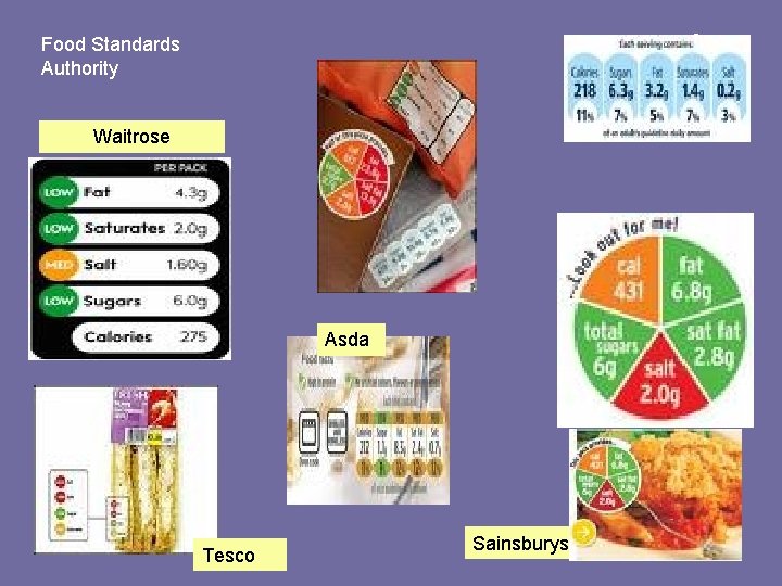 Food Standards Authority Waitrose Asda Tesco Sainsburys 