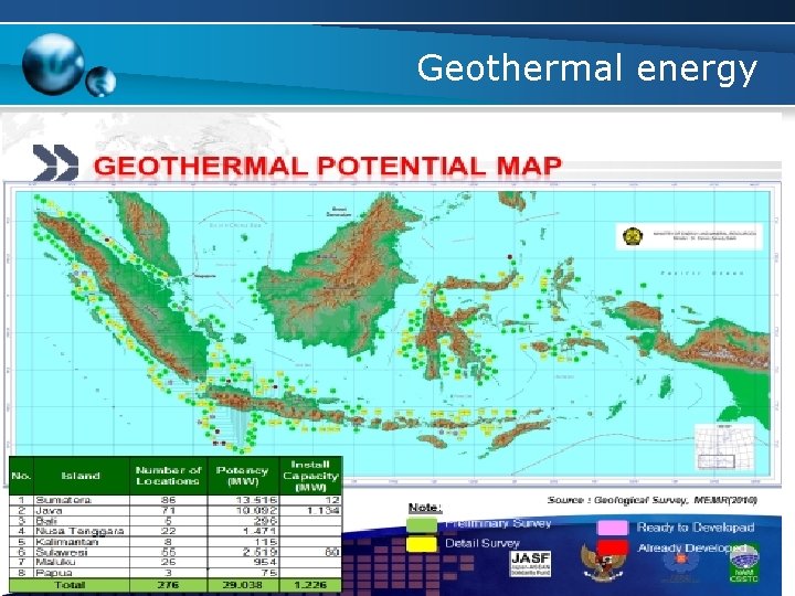 Geothermal energy in Indonesia Hazrul L Azahari, 2012, Introduction to Renewable Energy in Indonesia,