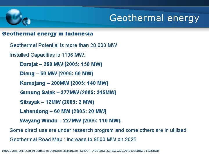 Geothermal energy in Indonesia Geothermal Potential is more than 28. 000 MW Installed Capacities