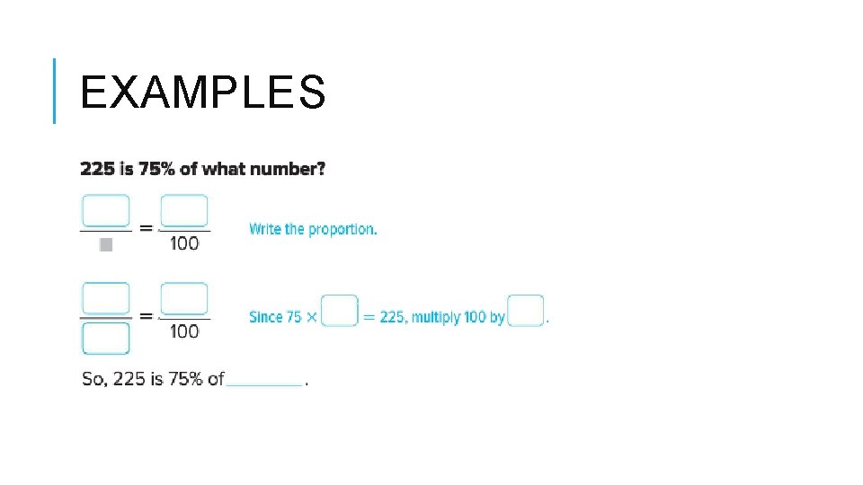 EXAMPLES EXAMPLES