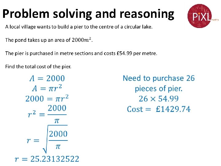 Problem solving and reasoning 